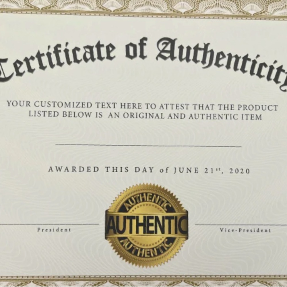 Certificate of Authenticity
